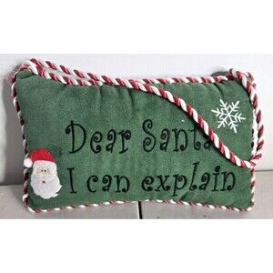 Hanging Decorative Christmas Pillow-Dear Santa, I Can Explain